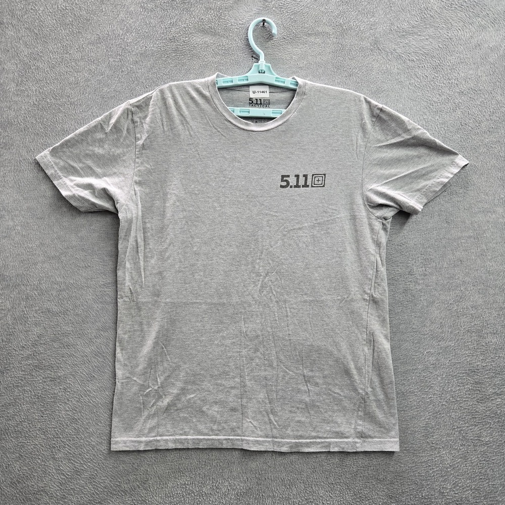 5.11 Tactical Men Shirt L Gray Graphic Text‎ Tee Logo Short Sleeve